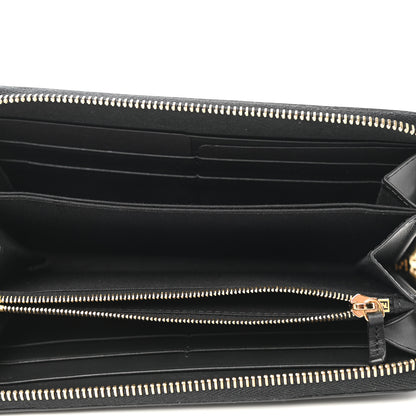 Fendi Vitello Century Metal Monster Eyes Zip Around Wallet Black 5 of 7