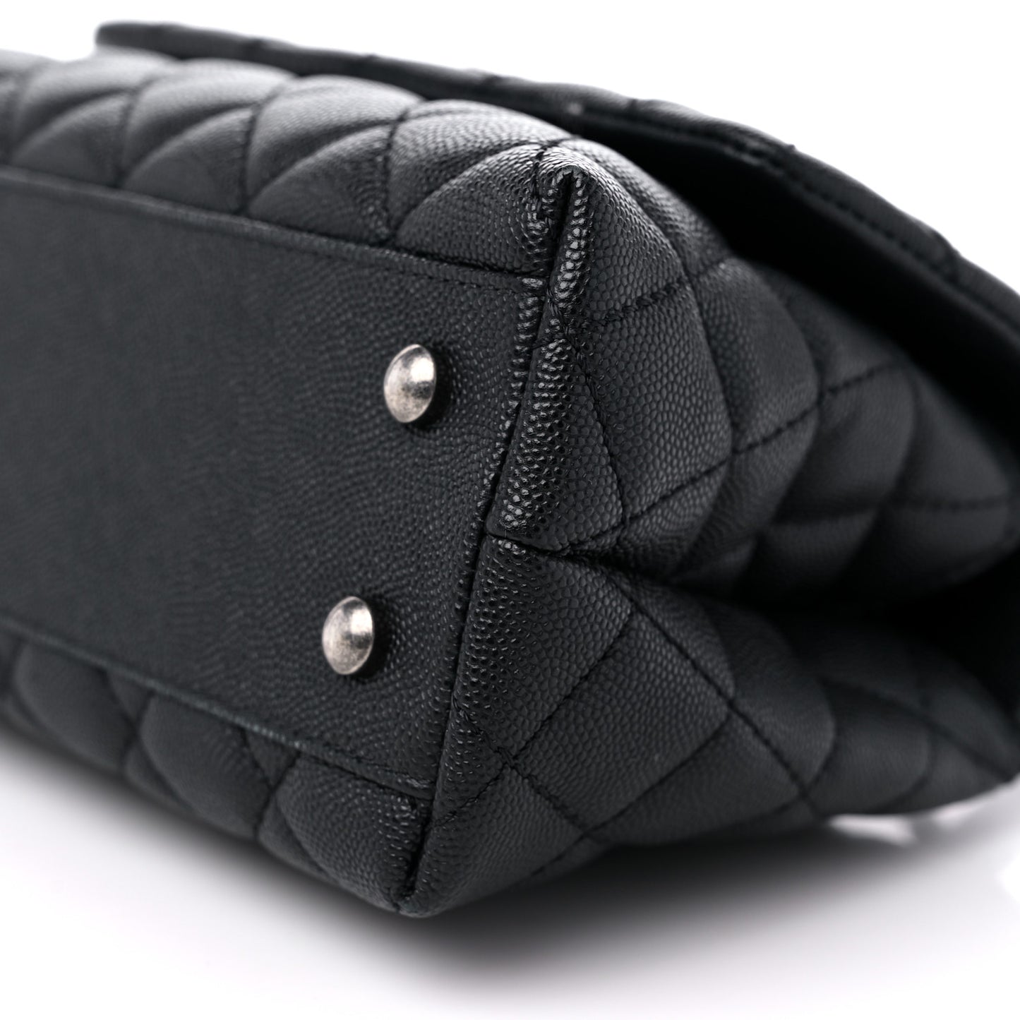 Caviar Quilted Mini Coco Handle Flap Black