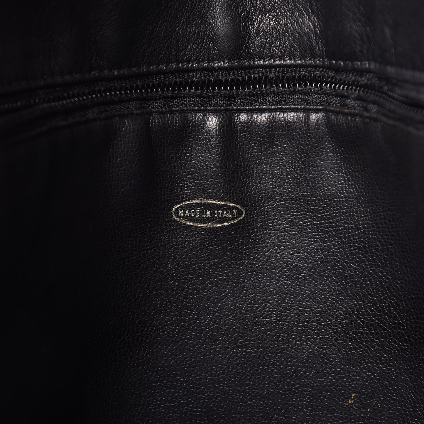 Lambskin Stitched Shopper Tote Black