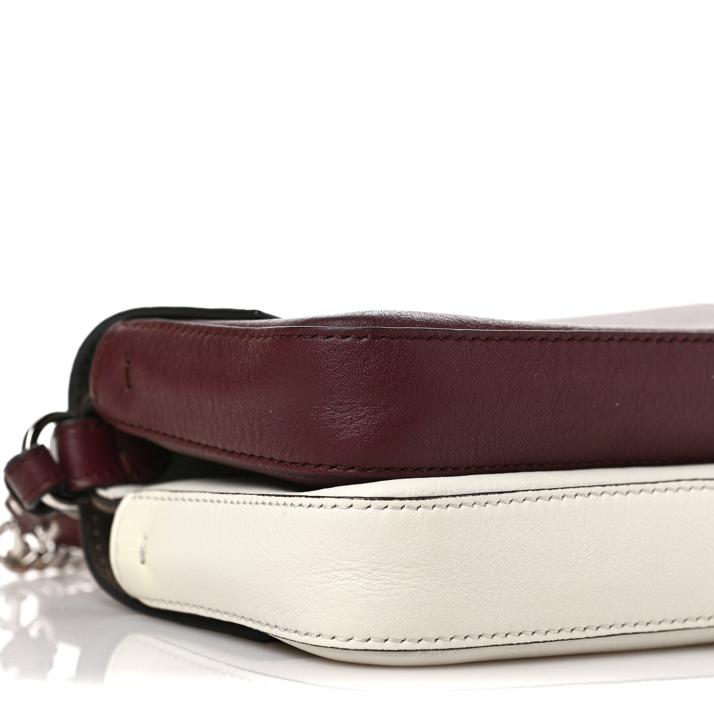 Vitello Dolce Flowerland Bi-Color Studded Micro Double Baguette Bordeaux White Ice