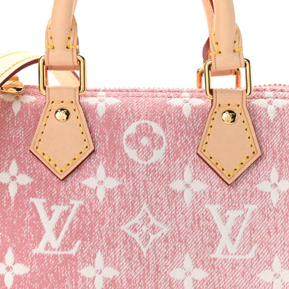 Louis Vuitton Monogram Jacquard Denim Nano Speedy Bandouliere Pink 7 of 10