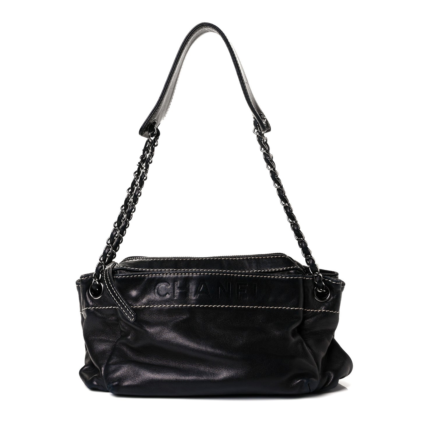 Lambskin Rock and Chic Shoulder Bag Black