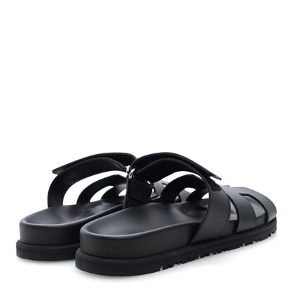 Hermes Calfskin Womens Chypre Sandals 35.5 Black 5 of 10