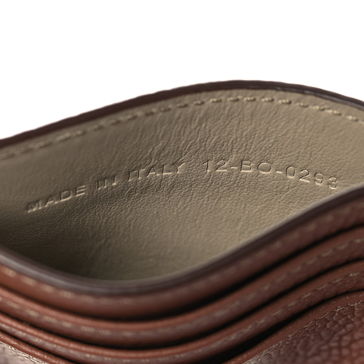 Christian Dior Grained Calfskin Card Holder Brown Beige 7 of 7