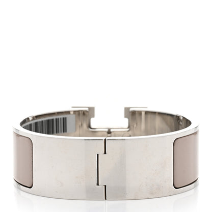 Hermes Enamel Wide Clic Clac H Bracelet PM Beige Rose 3 of 7