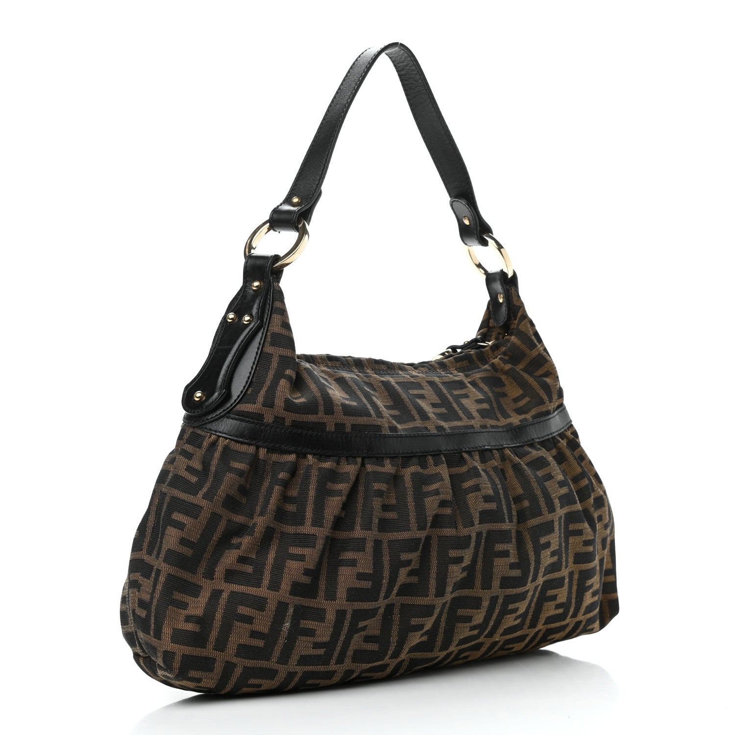 Fendi Zucca Cuoio Lucido Hobo Tobacco Moro 3 of 12