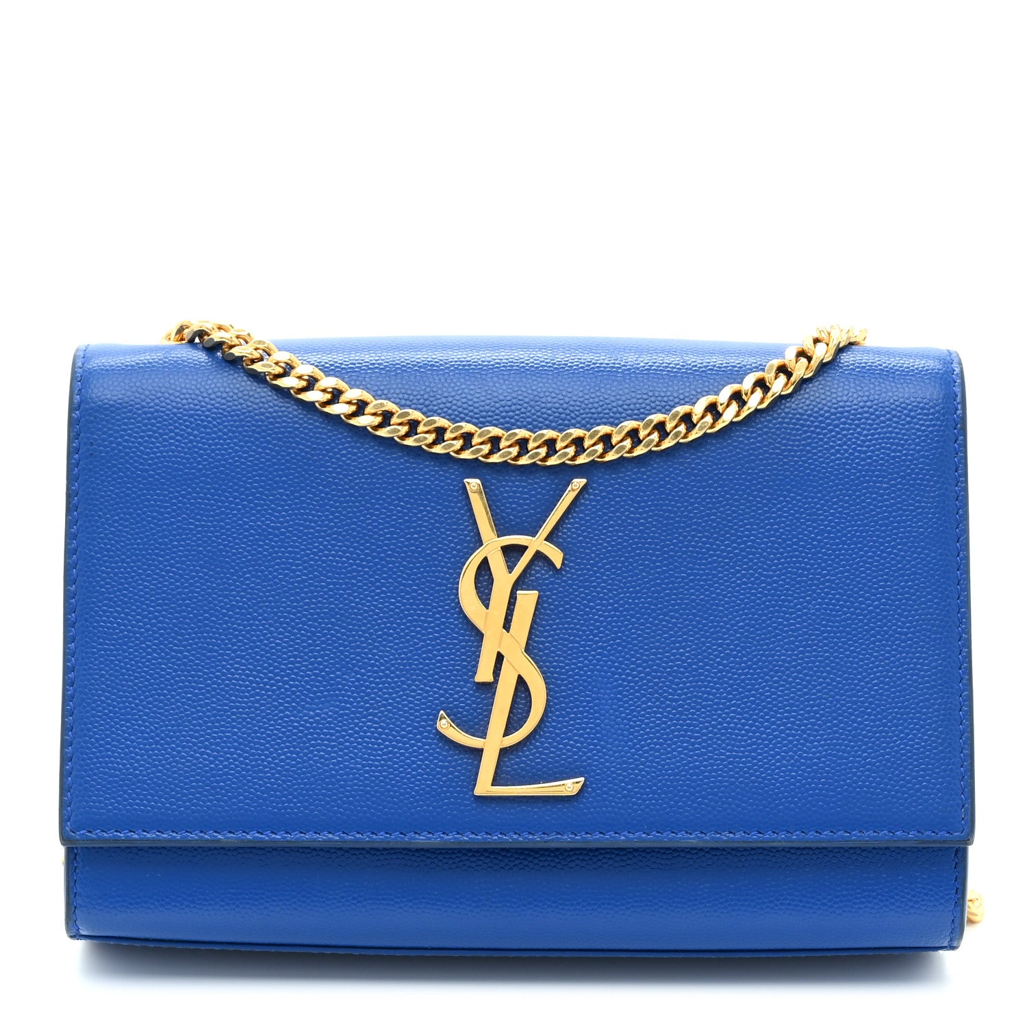 Saint Laurent Grain De Poudre Small Classic Monogram Kate Satchel Royal Blue 1 of 11