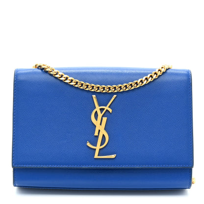 Saint Laurent Grain De Poudre Small Classic Monogram Kate Satchel Royal Blue 1 of 11