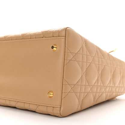 Christian Dior Lambskin Cannage Medium Lady Dior Beige 10 of 10