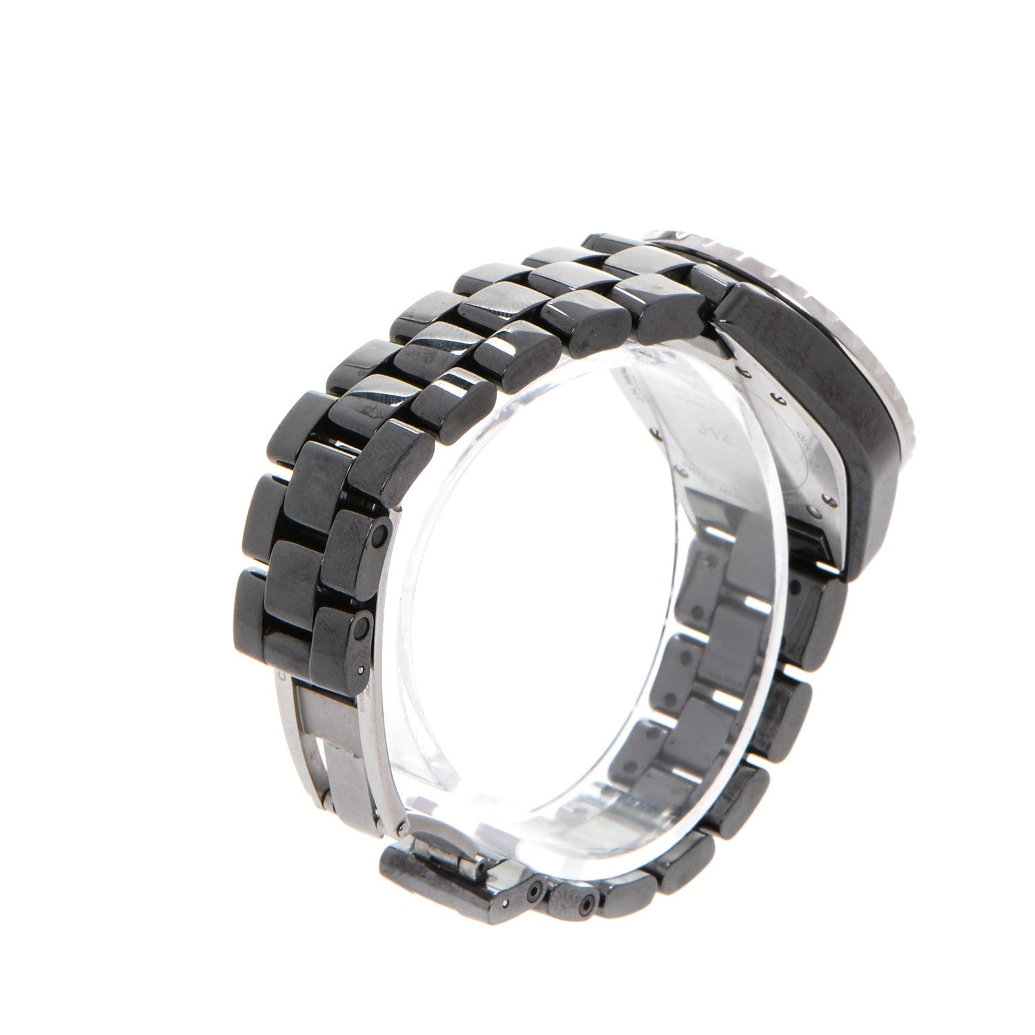 Chanel Stainless Steel Ceramic Diamond 33mm J12 Quartz Watch Black 4 of 8