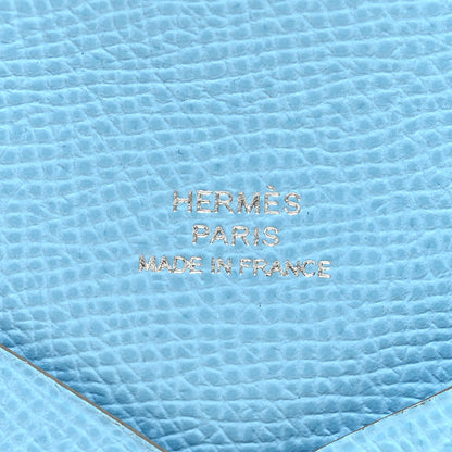 Hermes Epsom Calvi Card Case Celeste 6 of 7