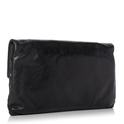 Balenciaga Agneau Giant 12 Rose Gold Hardware Envelope Clutch Black 3 of 9