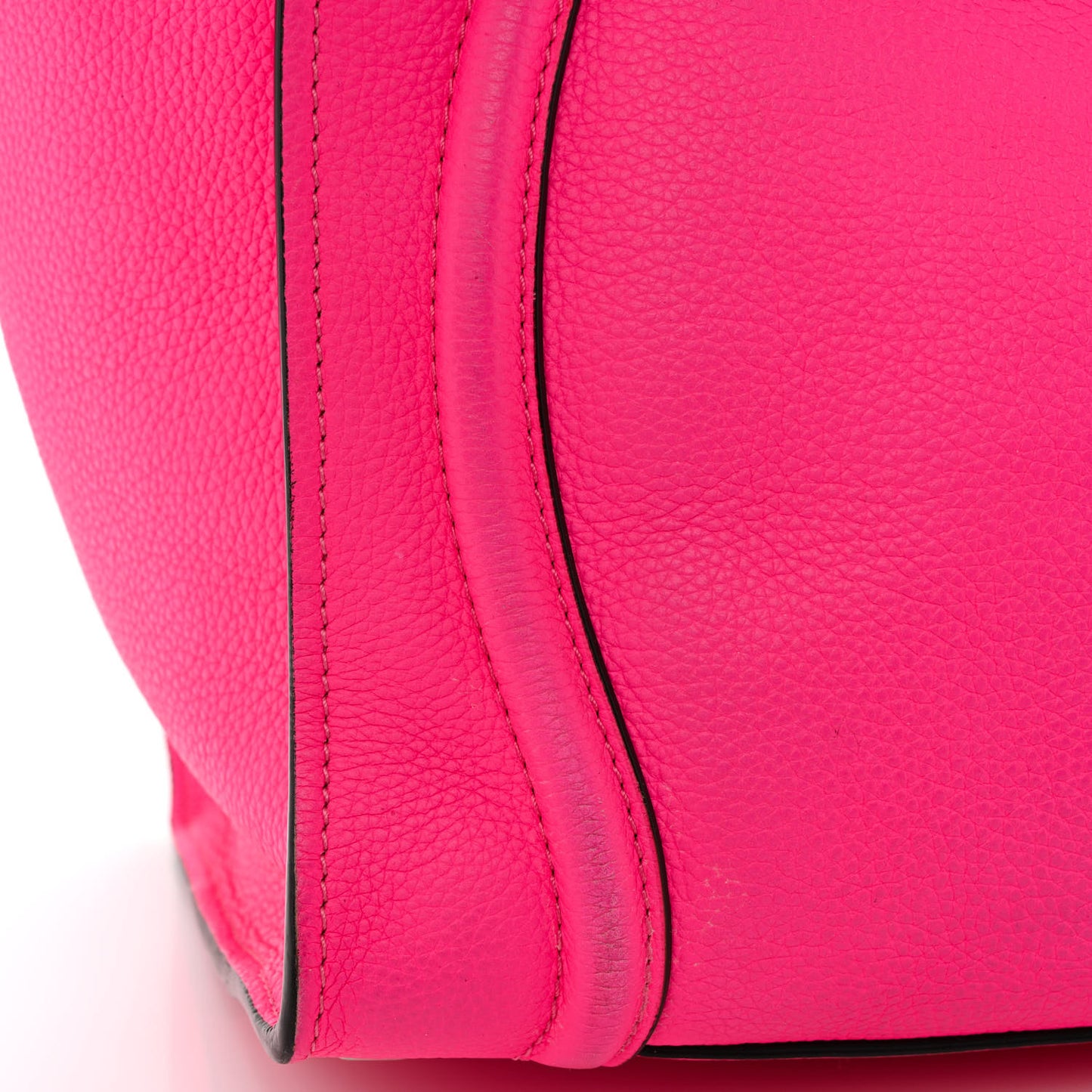 Drummed Calfskin Mini Luggage Fluo Pink