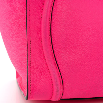 Celine Drummed Calfskin Mini Luggage Fluo Pink 13 of 14