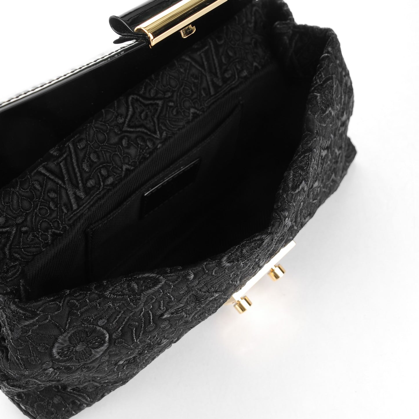 Satin Dentelle Pochette Black