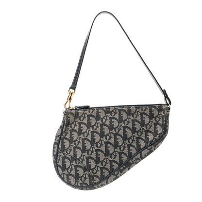 Christian Dior Monogram Mini Saddle Pochette Navy 1 of 12