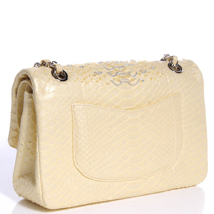 Chanel Python Beaded Medium Double Flap Light Yellow 3 of 11