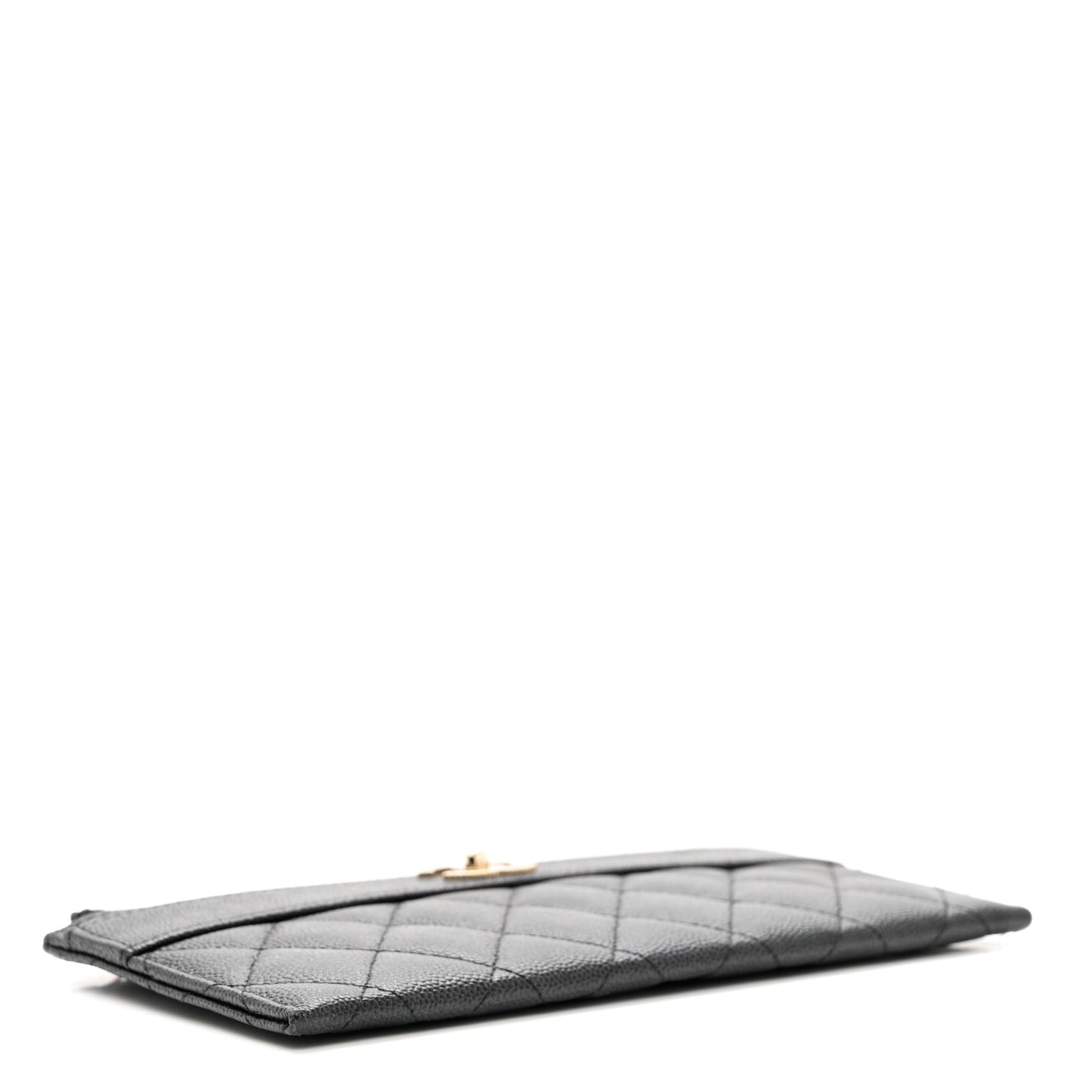 Caviar Quilted Mademoiselle Vintage Zip Pouch Black