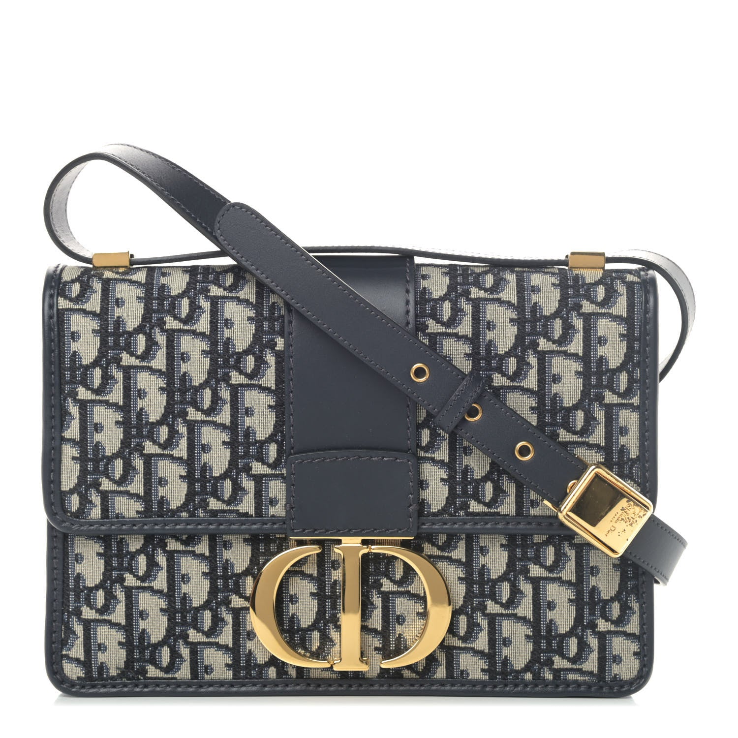 Christian Dior Oblique 30 Montaigne Flap Bag Blue 1 of 5