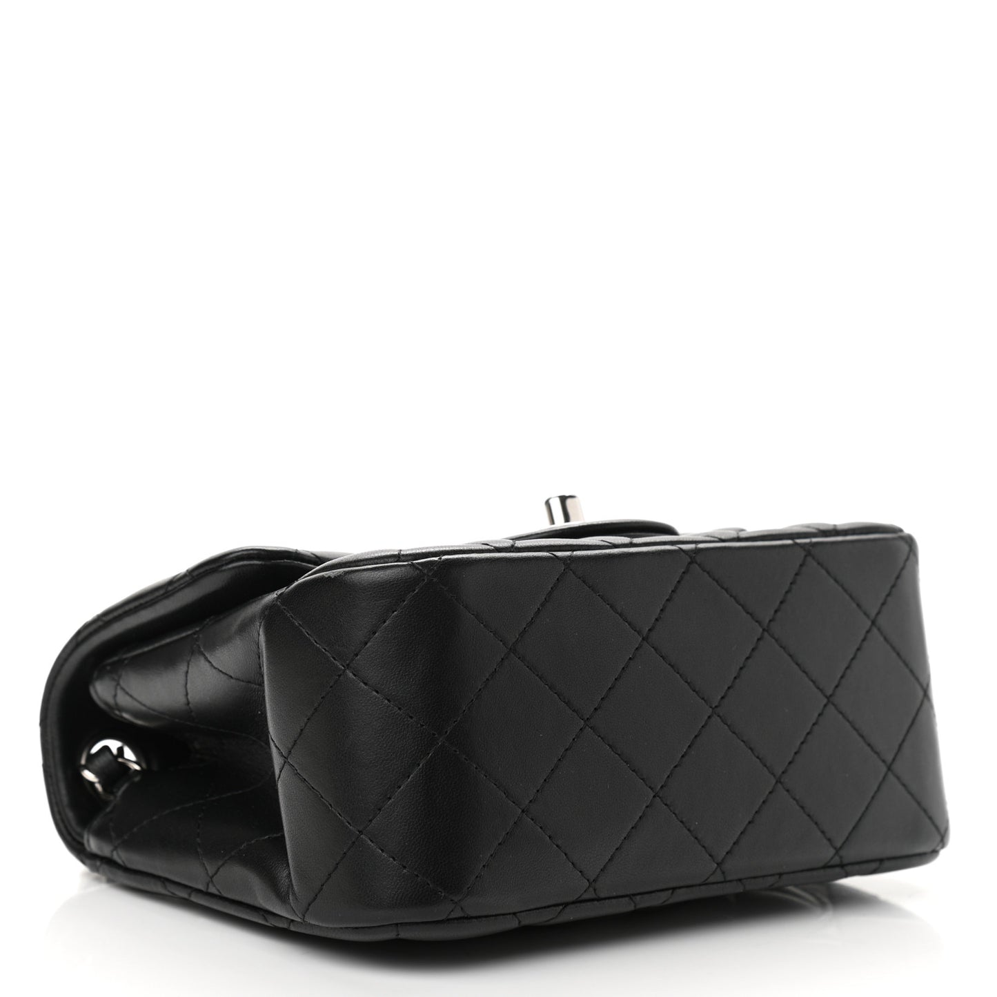 Lambskin Quilted Mini Square Flap Black
