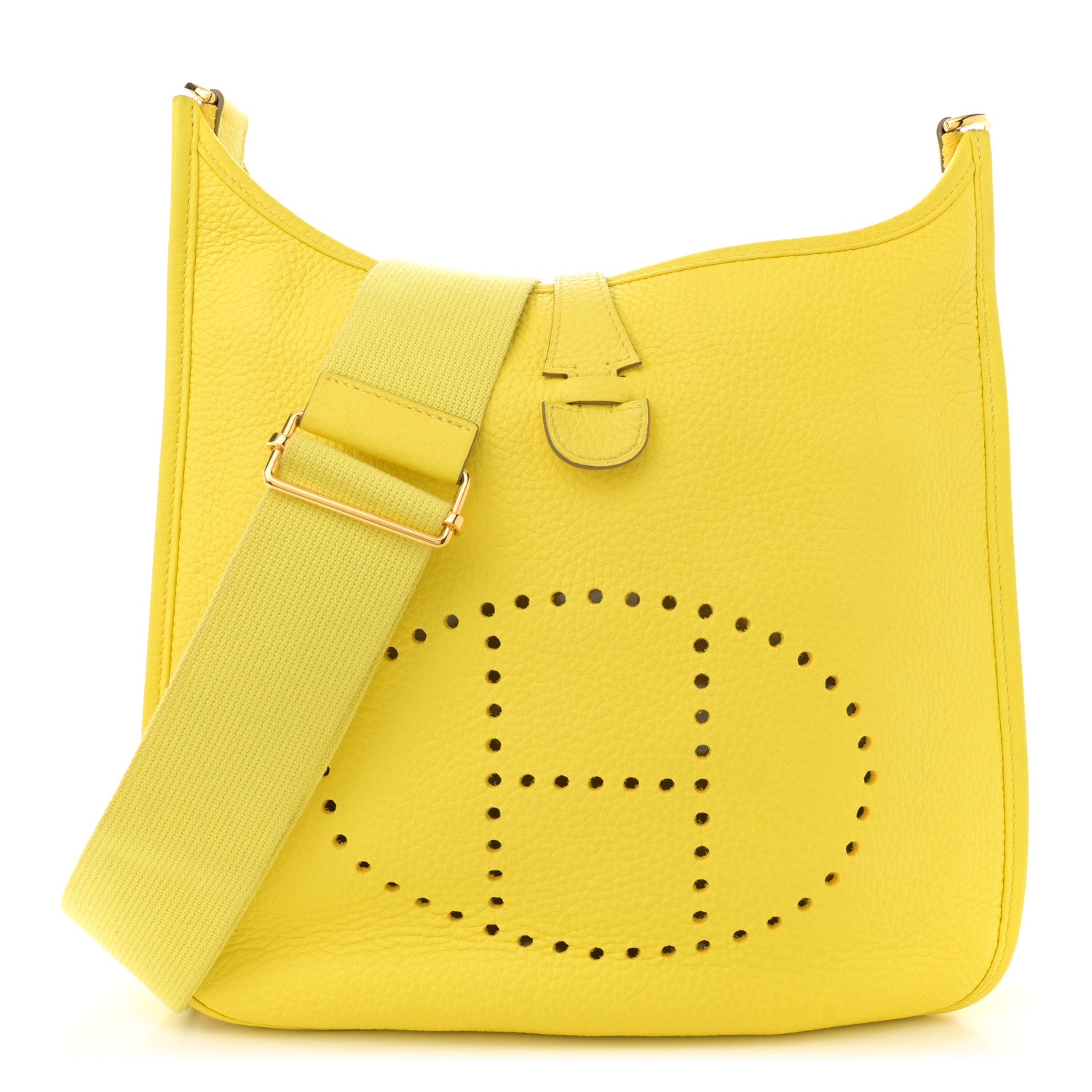 Hermes Taurillon Clemence Evelyne III PM Lime 1 of 13