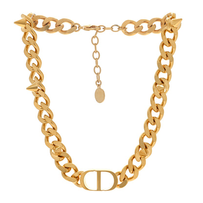 Christian Dior Metal CD Spikes Choker Necklace Gold 2 of 4