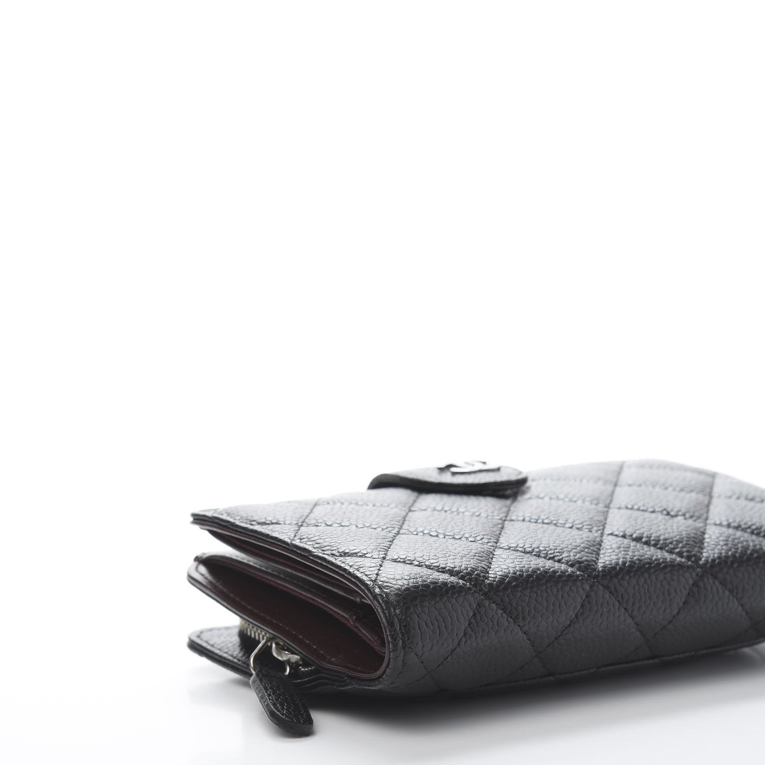 Chanel Caviar Quilted Zipped Pocket Wallet Black 10 of 12