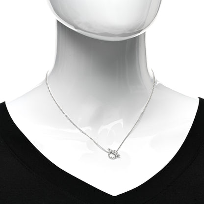 Hermes 18K White Gold Diamond Finesse Pendant Necklace 2 of 5