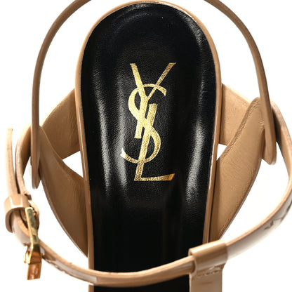 Saint Laurent Patent Tribute 105 Platform Sandals 41 Nude Powder 7 of 9