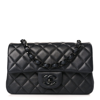 Chanel Lambskin Quilted Mini Rectangular Flap So Black 1 of 9