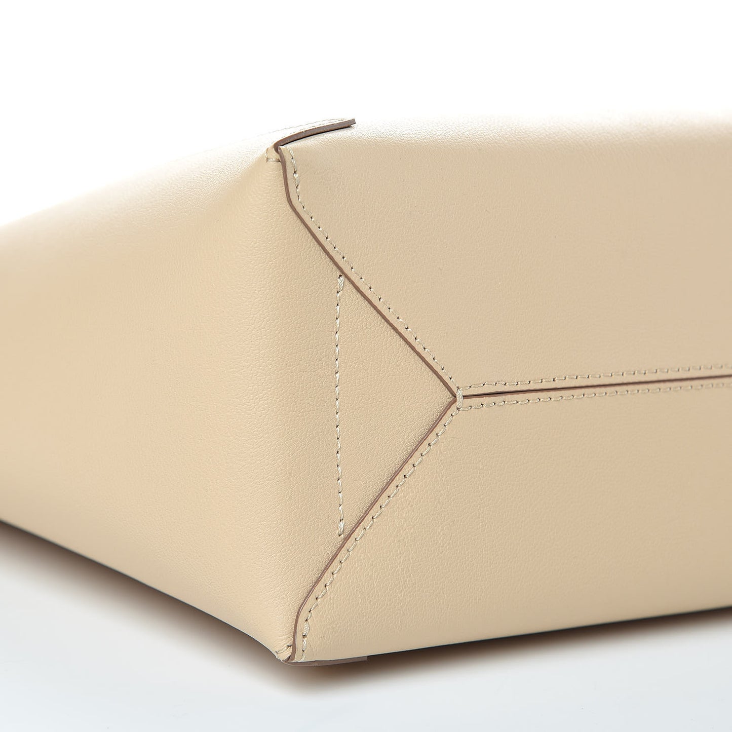 Calfskin Medium Shopper Tote Latte Beige