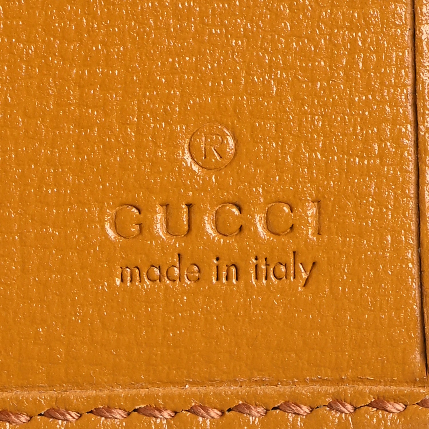 Gucci GG Supreme Monogram Textured Calfskin Retro Interlocking G Passport Case Beige Yellow 6 of 11