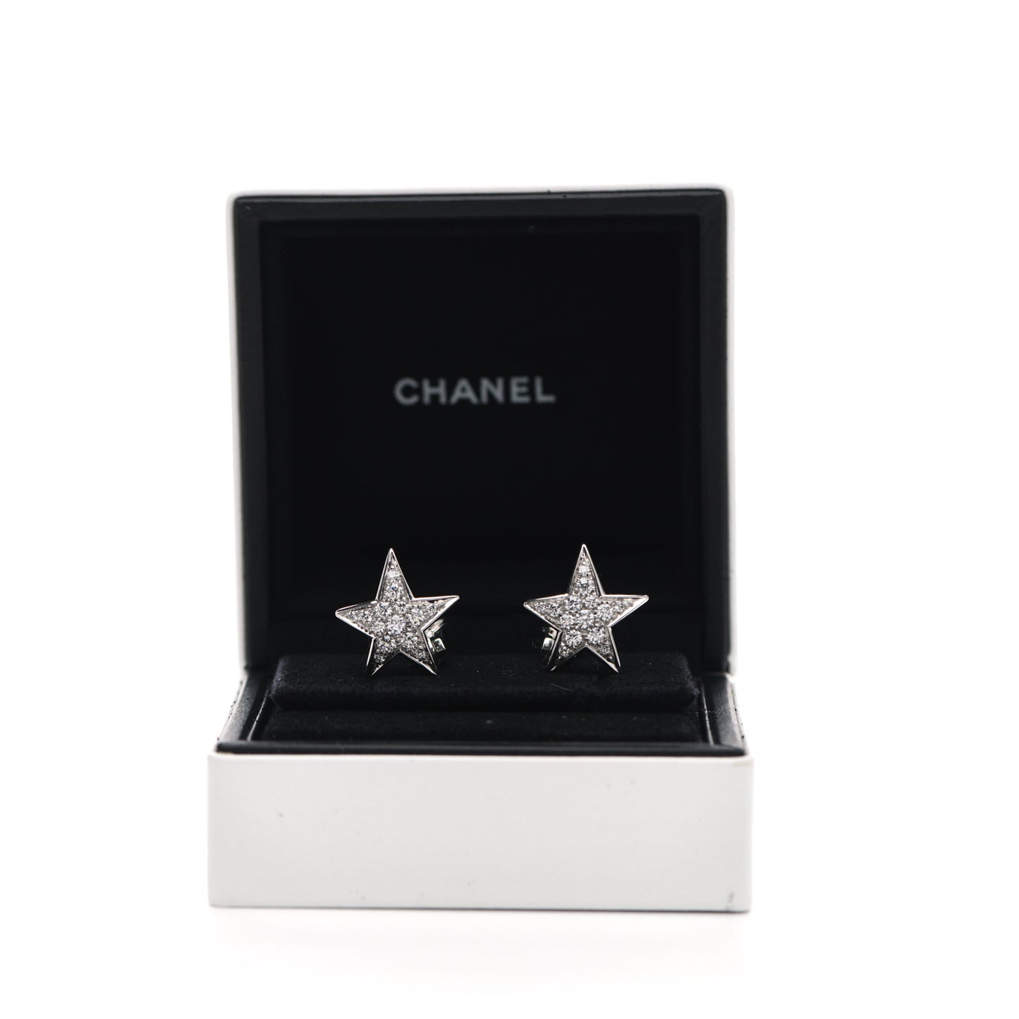 18K White Gold Diamond Medium Comete Geode Earrings
