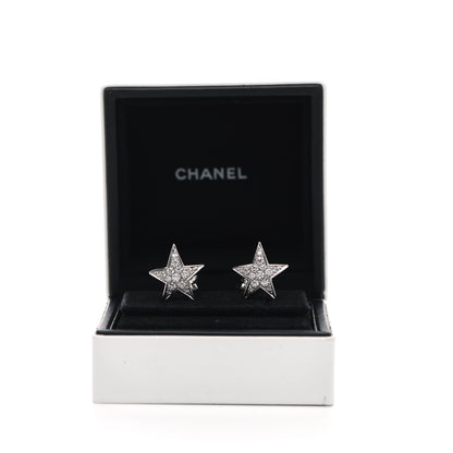 Chanel 18K White Gold Diamond Medium Comete Geode Earrings 5 of 5