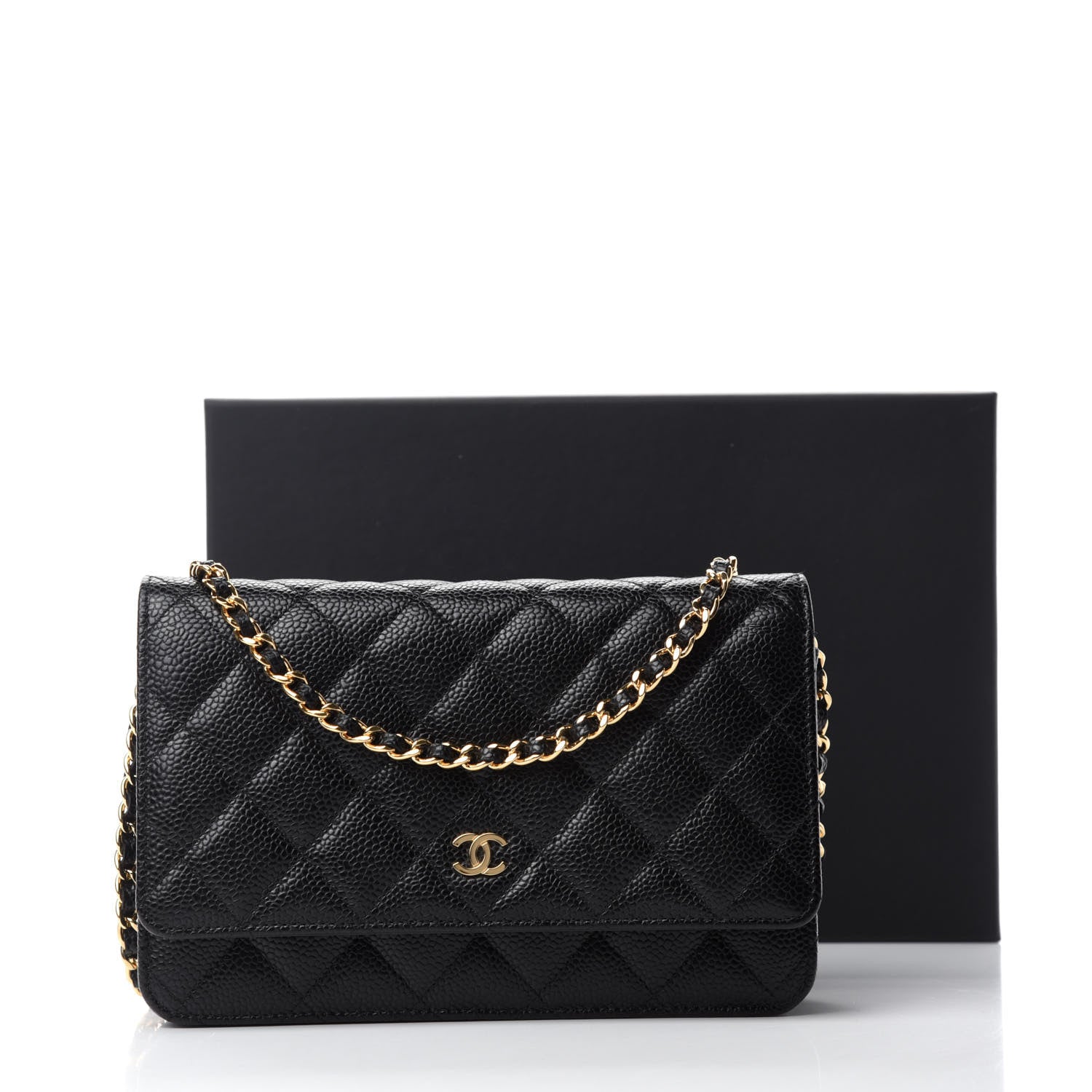 Chanel Caviar Quilted Wallet On Chain WOC Black 12 of 12