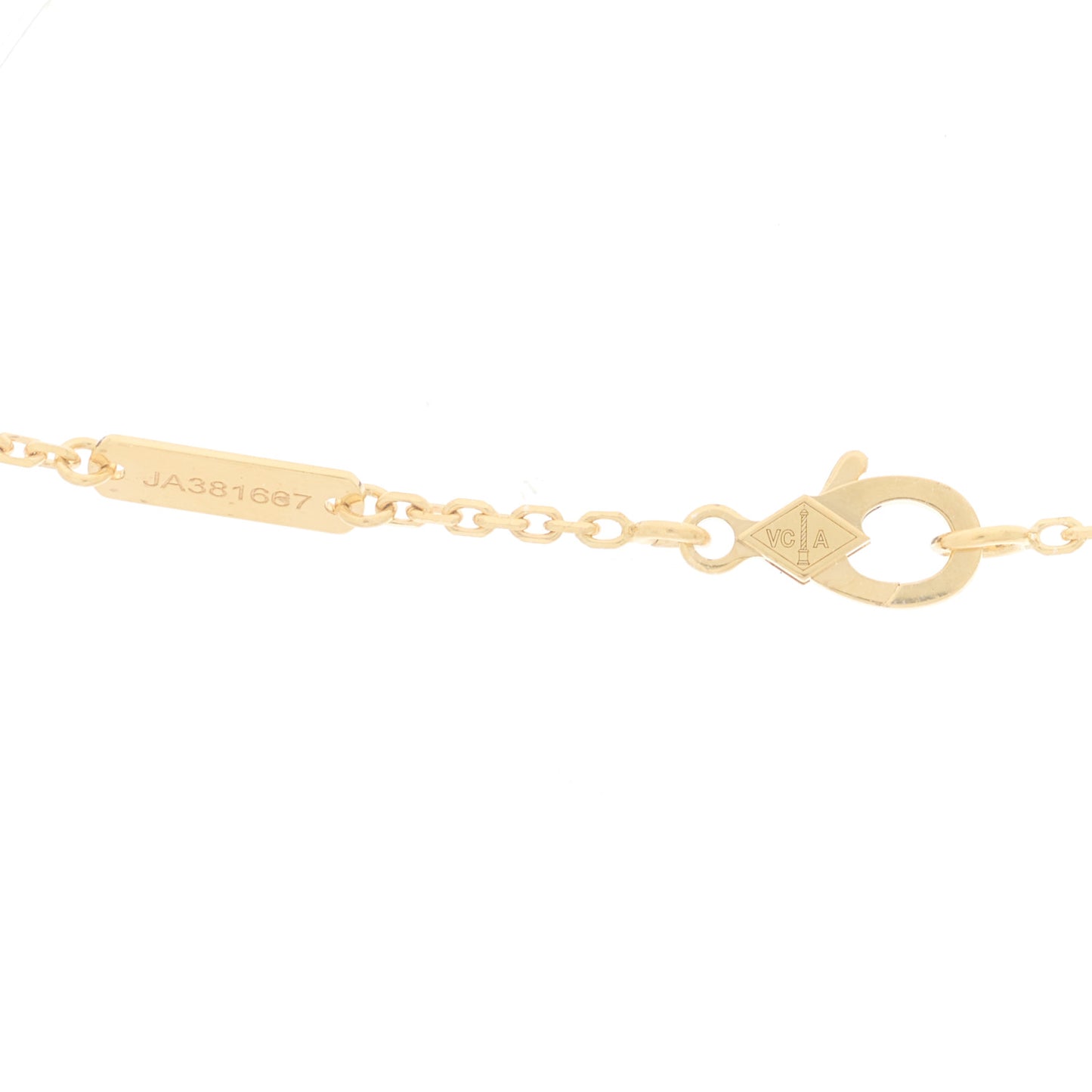 18K Yellow Gold Black Onyx Vintage Alhambra Pendant Necklace