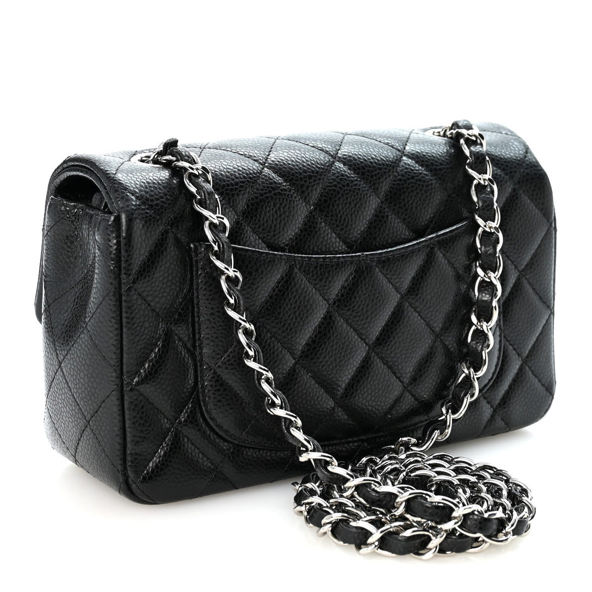 Caviar Quilted Mini Rectangular Flap Black