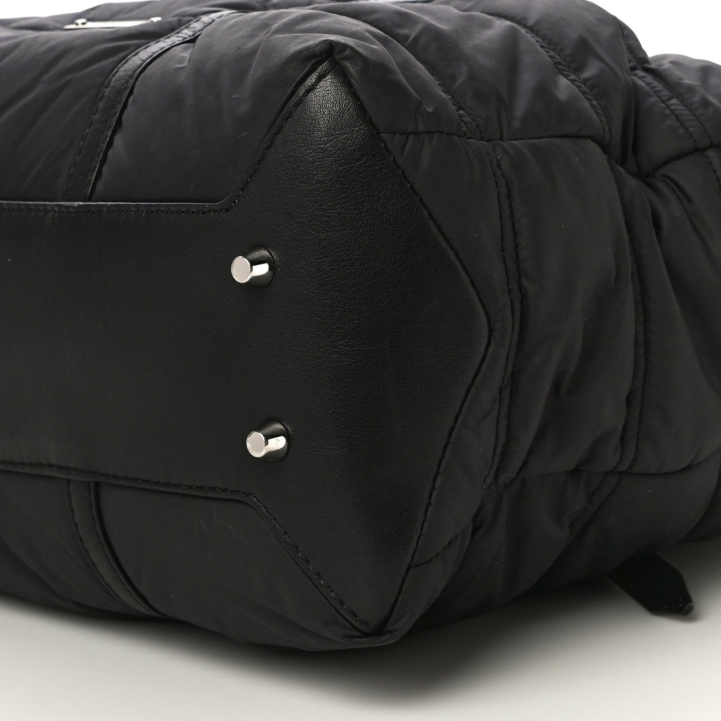Nylon House Check Quilted Abbey Diaper Bag Black