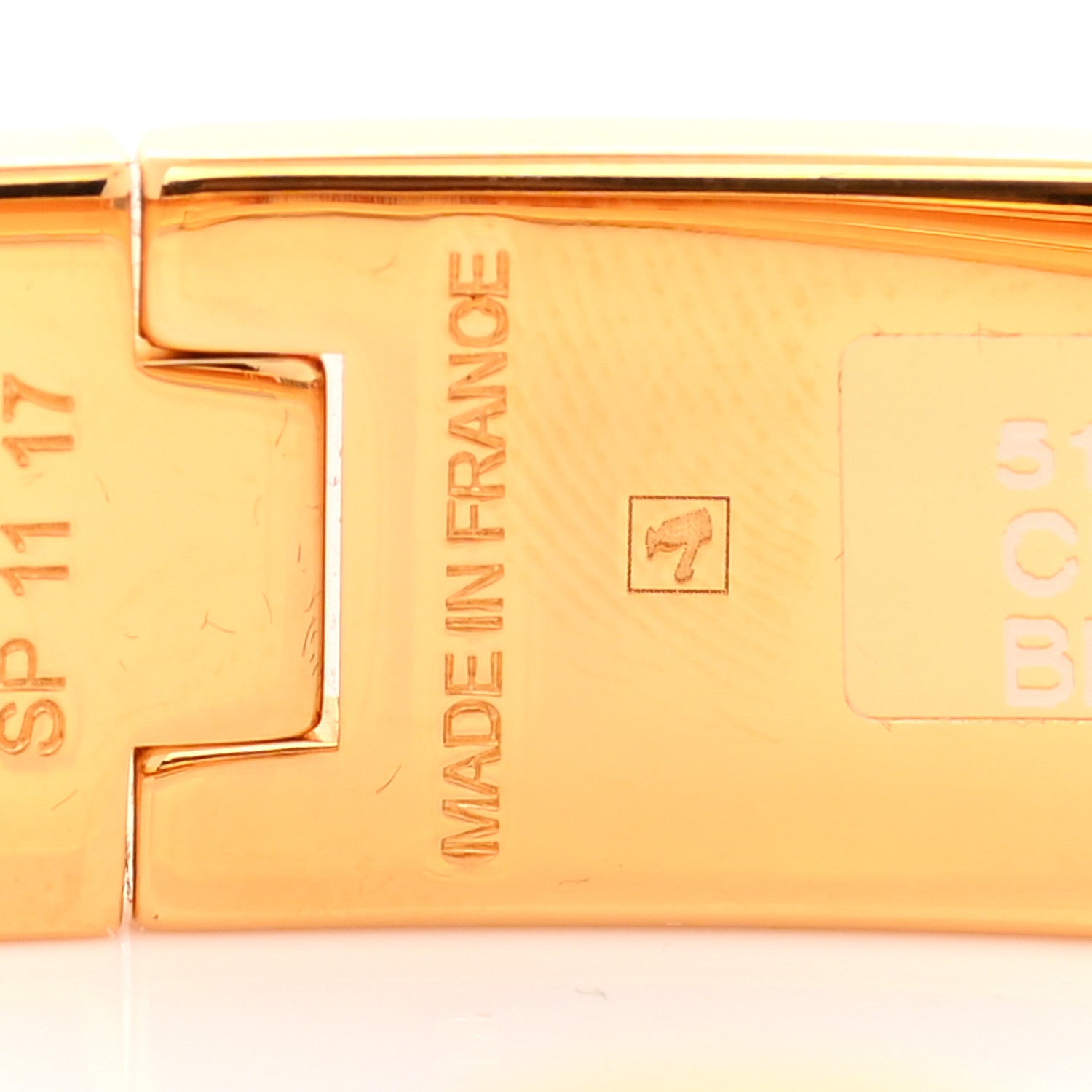 Hermes Enamel Charniere Uni Narrow Hinged Bracelet M White 6 of 6