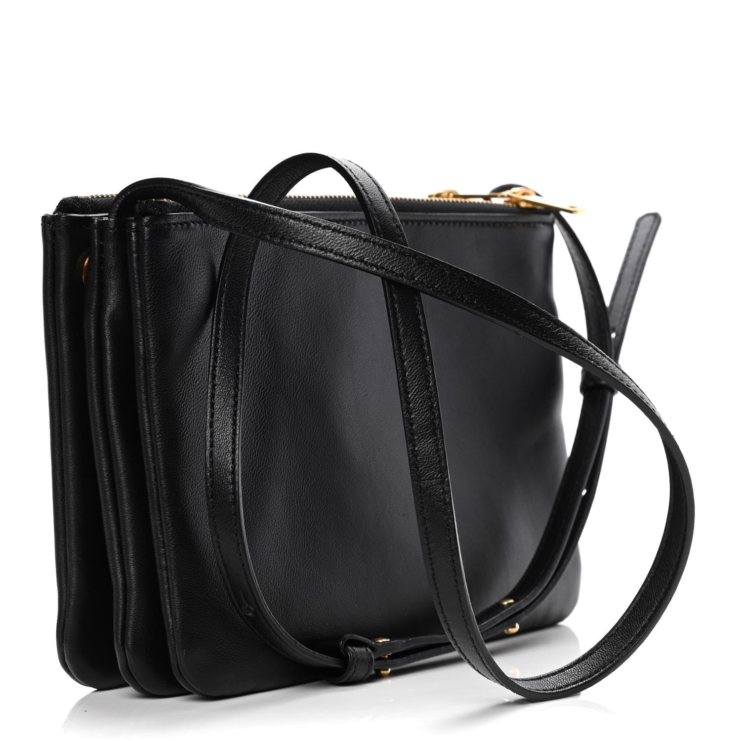Celine Lambskin Small Trio Crossbody Bag Black 3 of 8