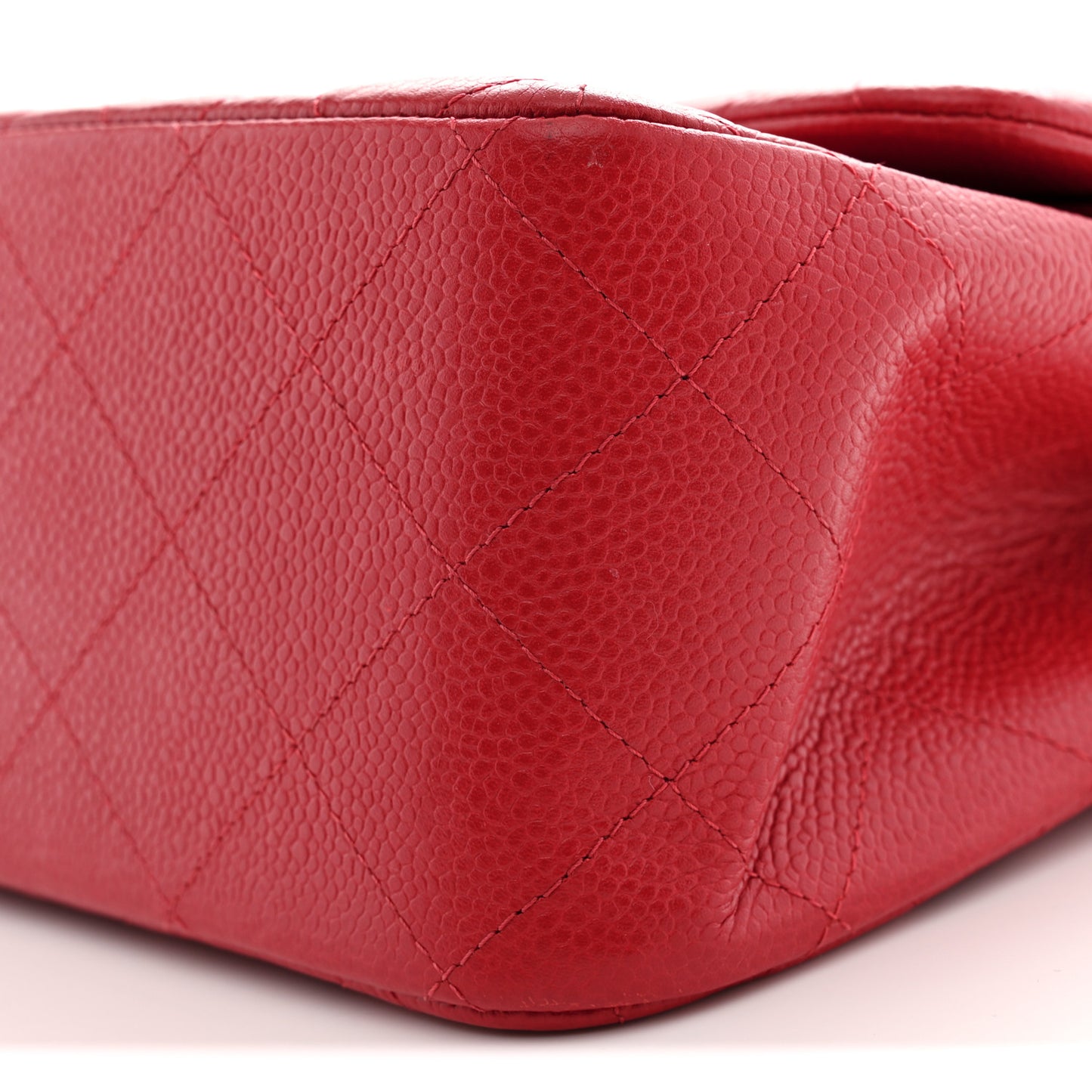 Caviar Quilted Jumbo Double Flap Red