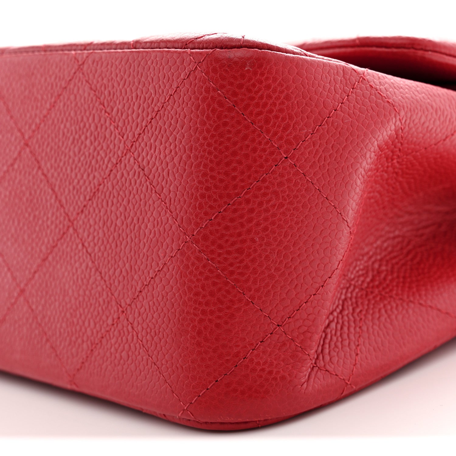 Chanel Caviar Quilted Jumbo Double Flap Red 10 of 11