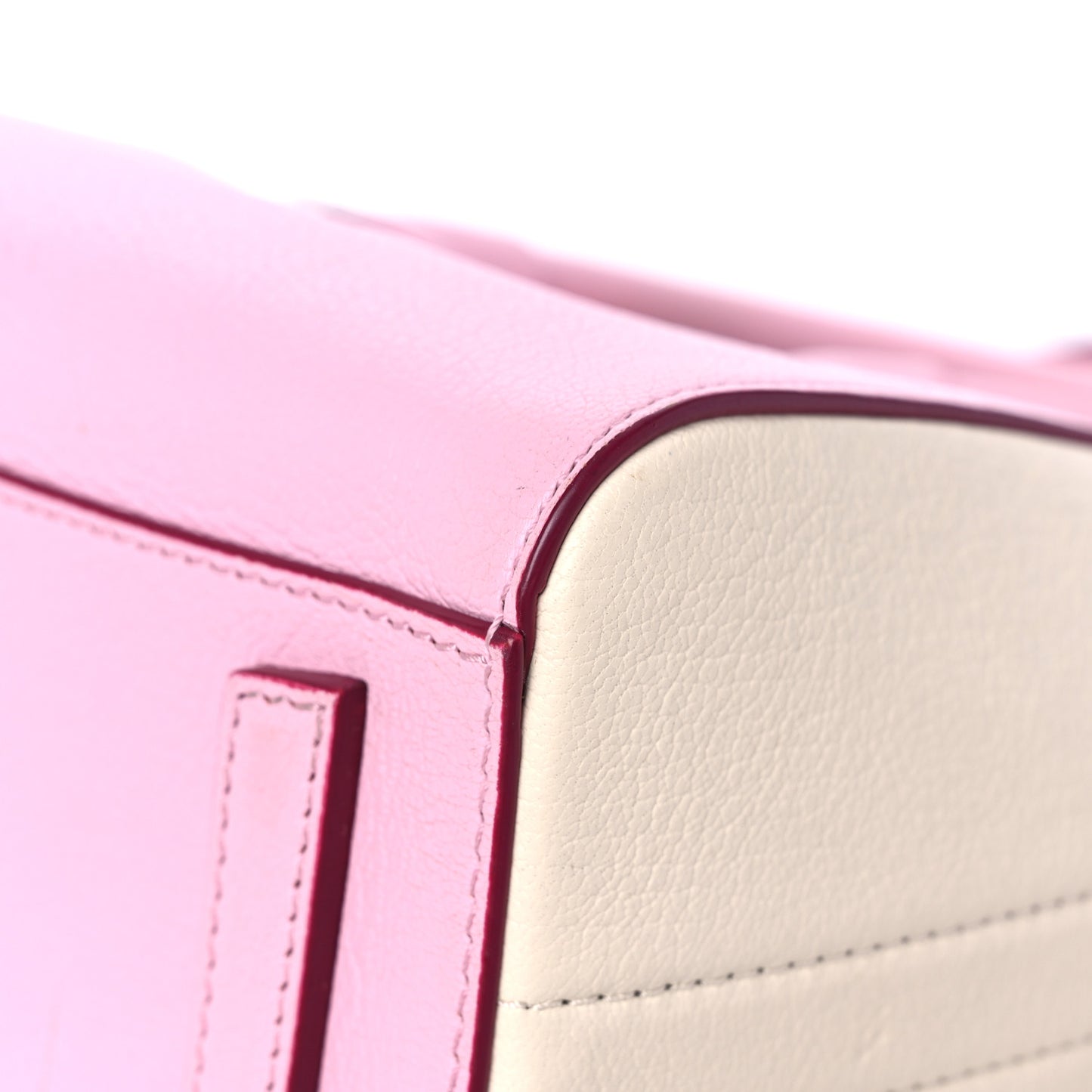 Sugar Goatskin Mini Tri-Color Antigona Bright Pink White Fuchsia