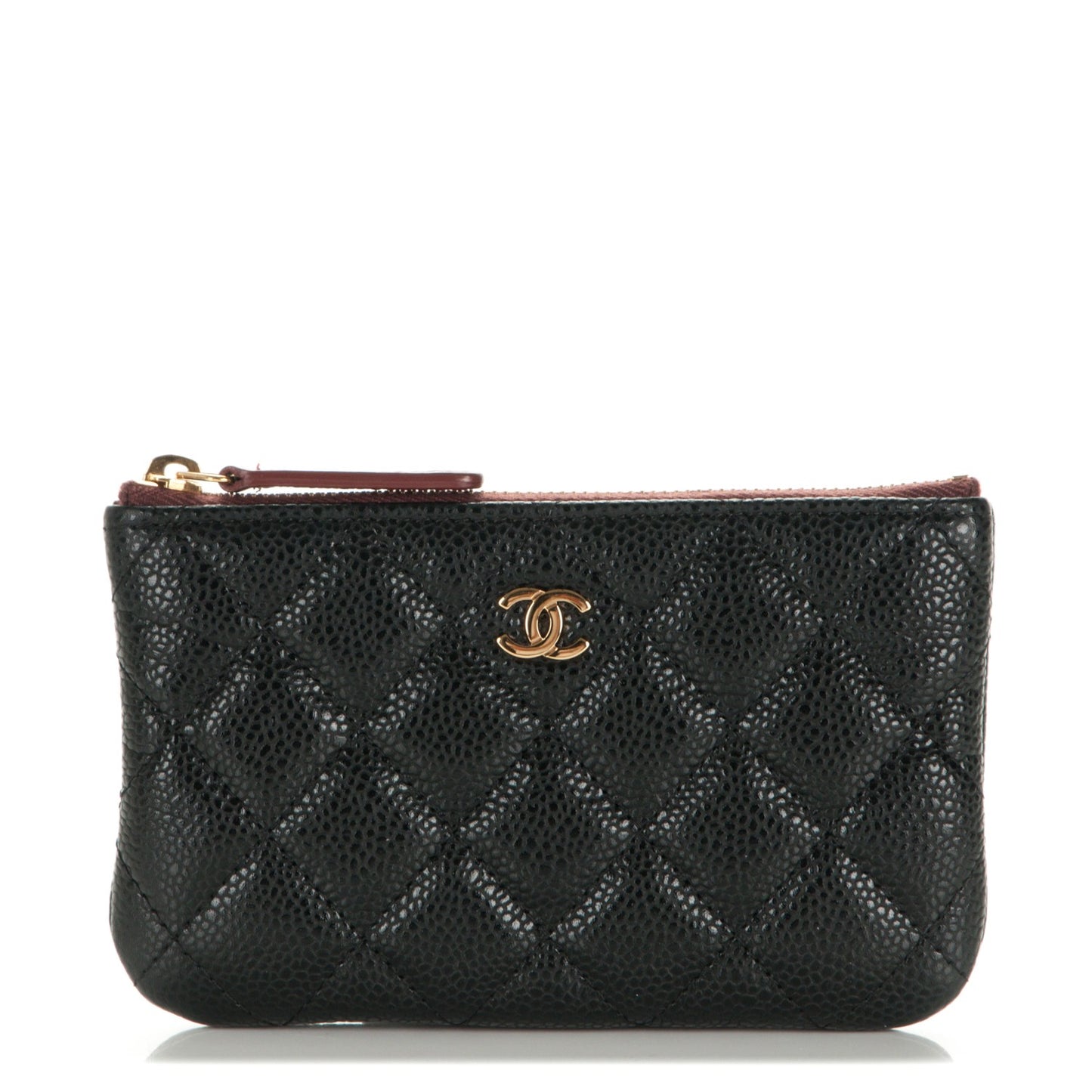 Caviar Quilted Small Cosmetic Case Black