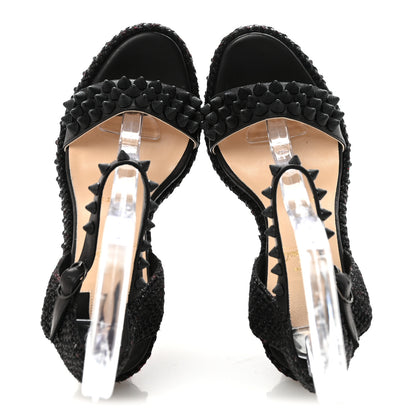 Christian Louboutin Calfskin Lata 110 Wedges 37 Black 2 of 8