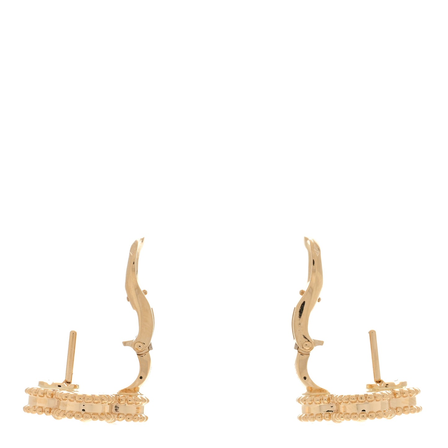 18K Yellow Gold Guilloche Vintage Alhambra Earrings
