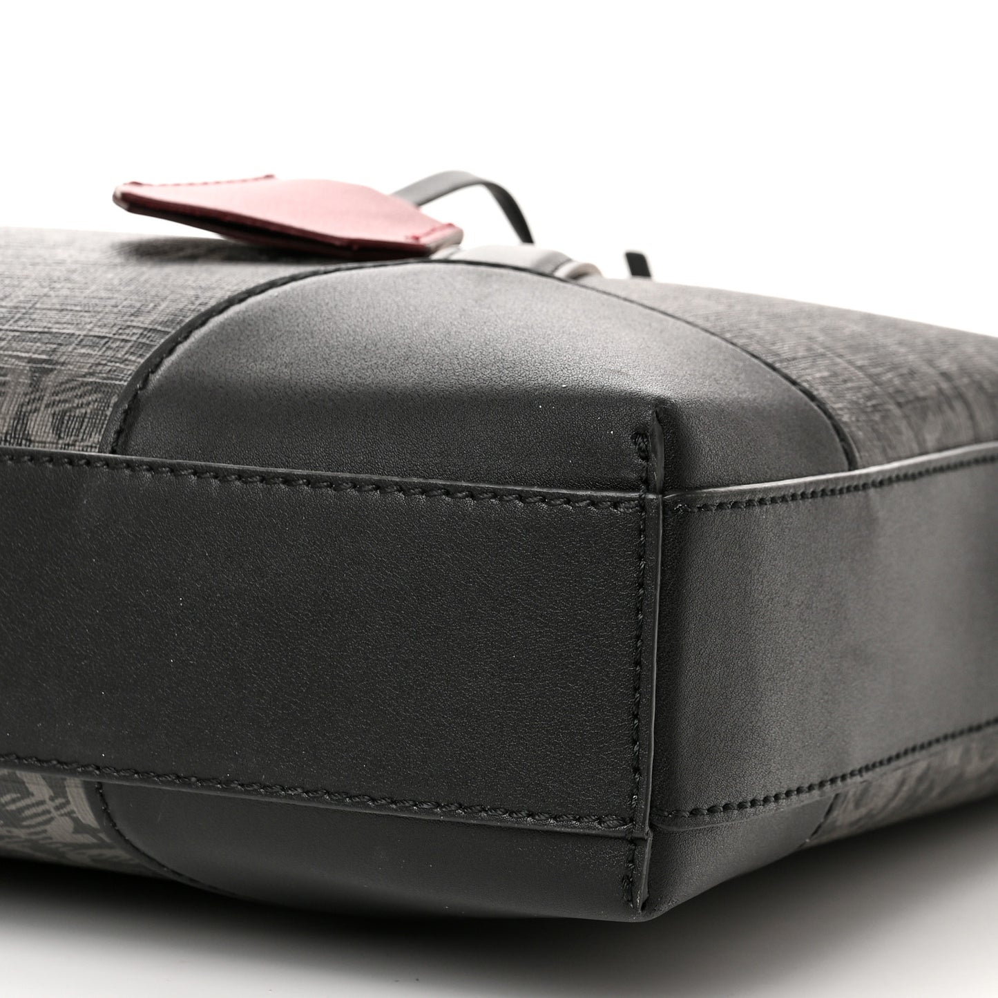 Gancini Monogram Calfskin Briefcase Black Grey