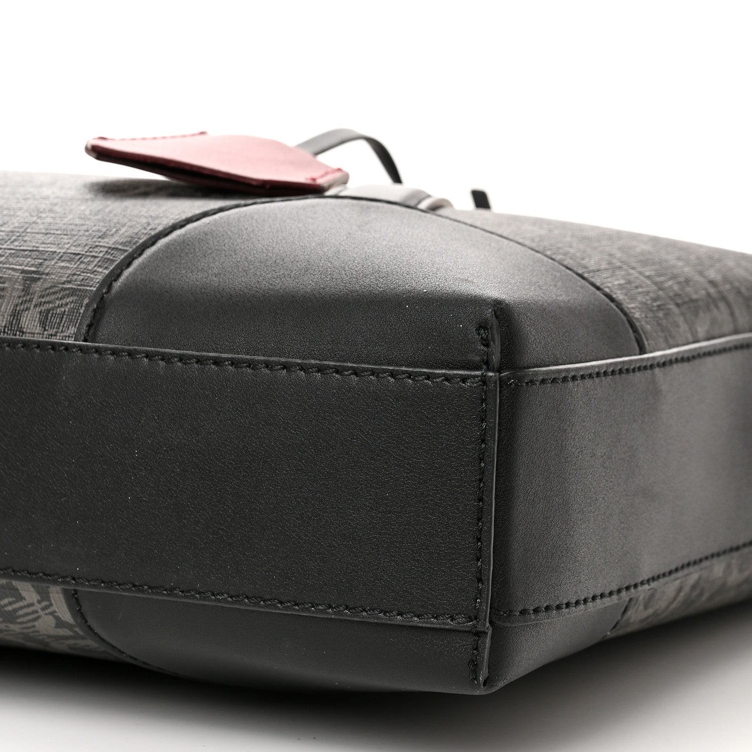 Salvatore Ferragamo Gancini Monogram Calfskin Briefcase Black Grey 10 of 12