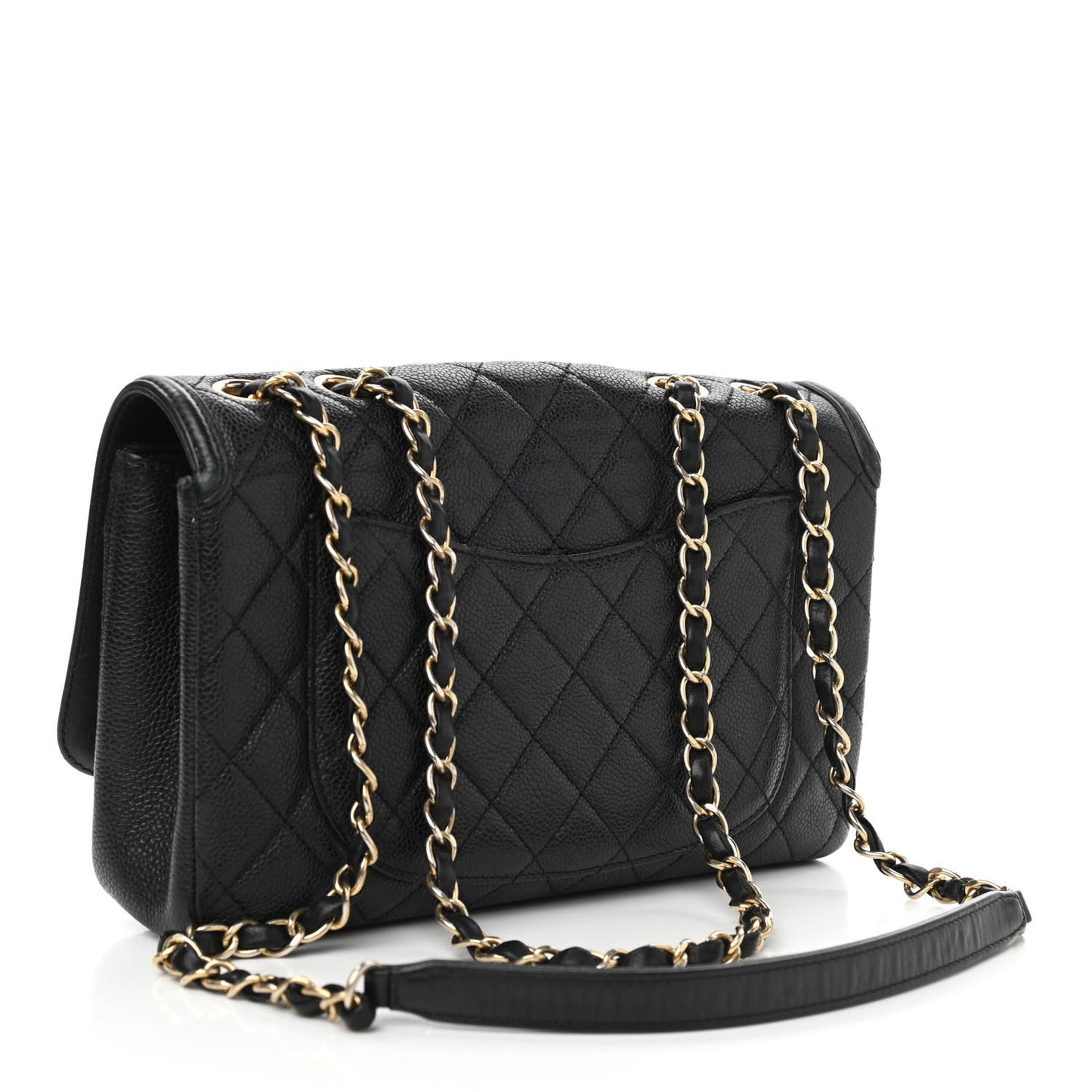 Caviar Quilted Medium CC Filigree Flap Black