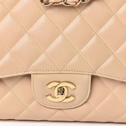 Chanel Caviar Quilted Jumbo Single Flap Beige Clair 10 of 10